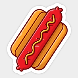 Hotdog Cartoon Vector Icon Illustration (19) Sticker